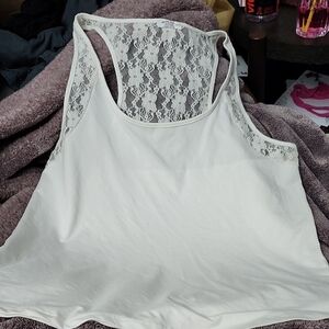 Ardene White Lace Tank Top